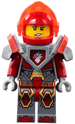 LEGO Minifigure-Macy - Trans-Neon Orange Visor and Dark Red Plume (70352)-Nexo Knights-NEX086-Creative Brick Builders
